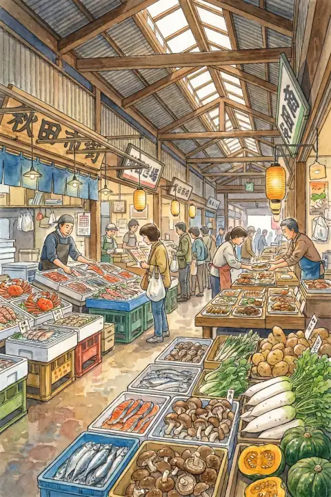 秋田市民市場 (Akita Citizen's Market)