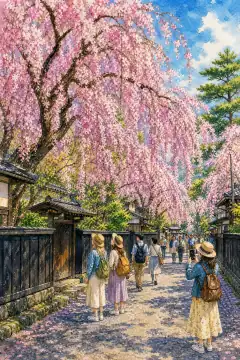 角馆的垂枝樱花
