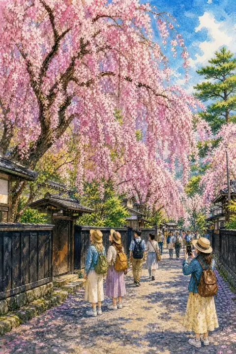 角館のしだれ桜 (Kakunodate Weeping Cherry Blossoms)