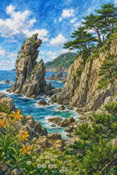 男鹿半岛的海岸线