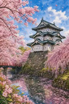 Cherry Blossoms at Hirosaki Castle