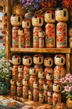 Tsugaru Kokeshi Dolls