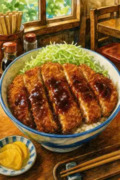 酱汁猪排盖饭