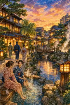 芦原温泉的汤烟