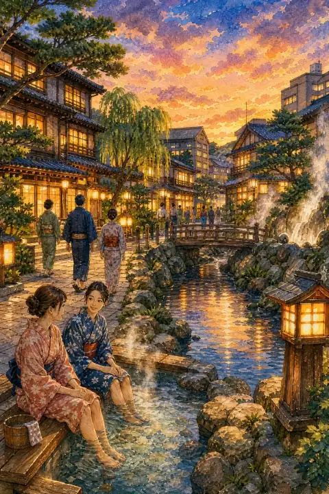 Steam Rising at Awara Onsen