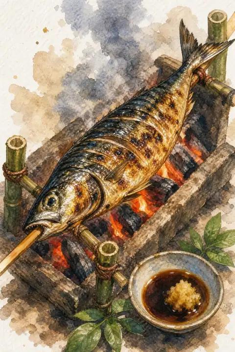 鯖の丸焼き