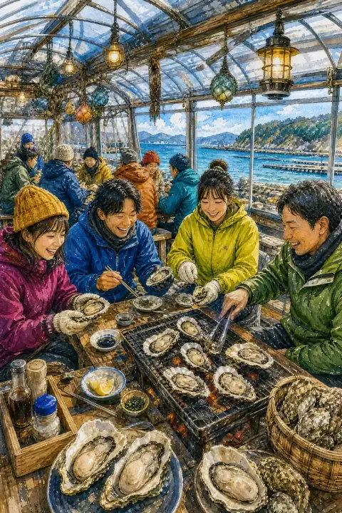 糸島のカキ小屋