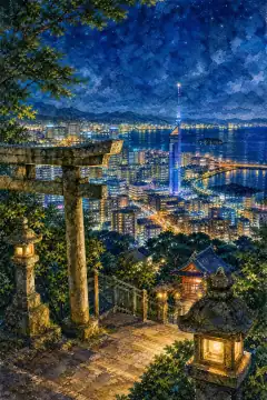 爱宕神社的夜景