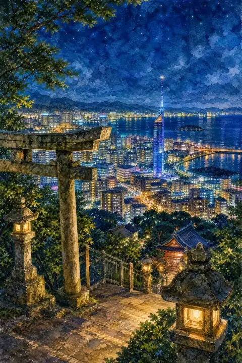 Night View from Atago Shrine