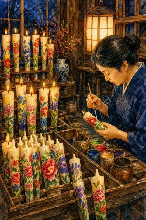 会津絵ろうそく (Aizu Painted Candles)
