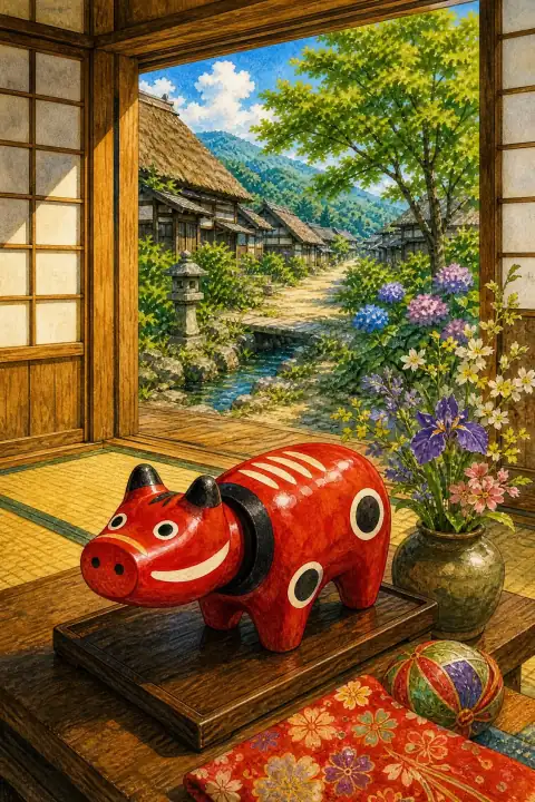 赤べこ (Akabeko)