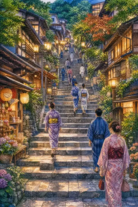 Ikaho Onsen Stone Steps