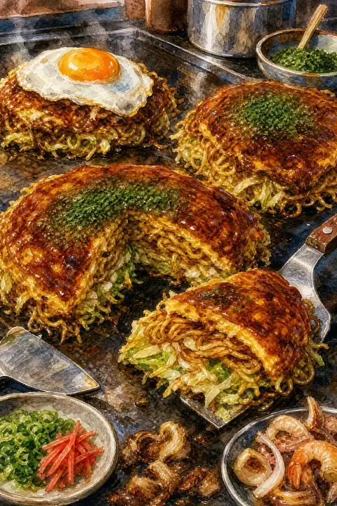 Hiroshima-style Okonomiyaki