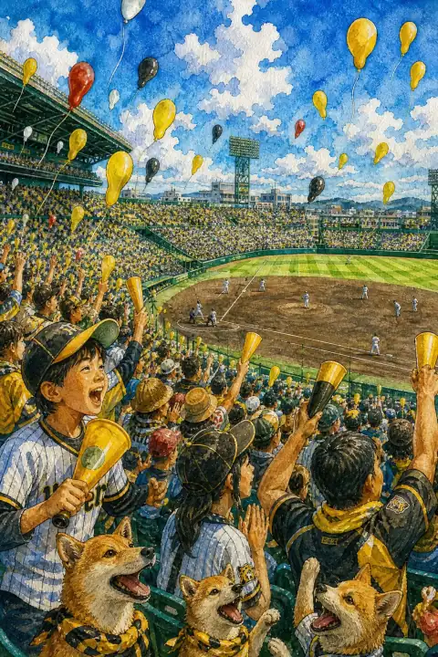 阪神甲子園球場での野球観戦