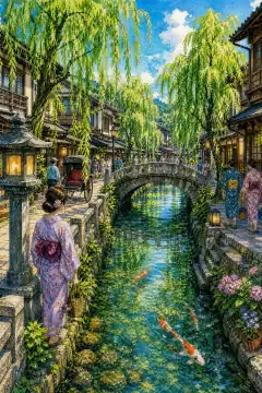 城崎温泉的柳树并木