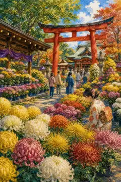 Chrysanthemum Festival at Kasama Inari Shrine