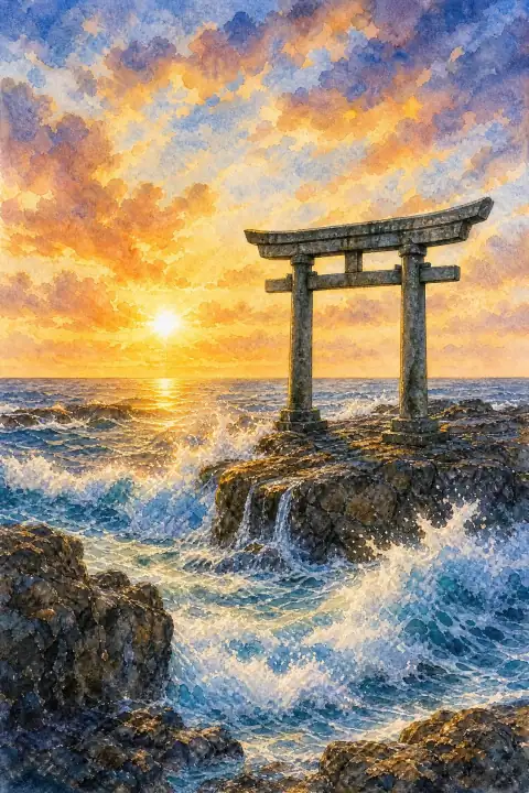 大洗矶前神社的“神矶鸟居”