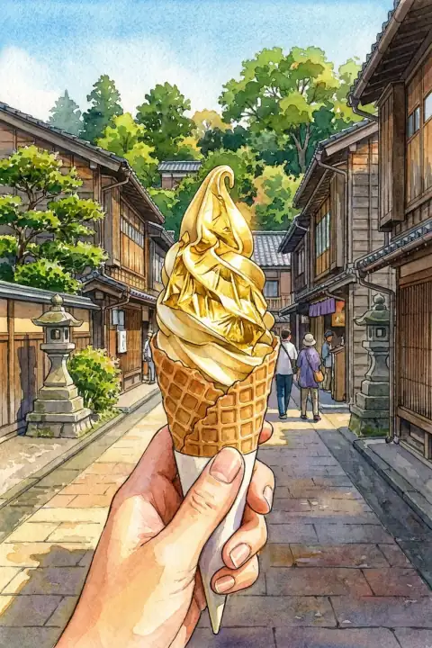 金箔ソフトクリーム