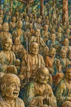 Five Hundred Rakan at Hoon-ji Temple