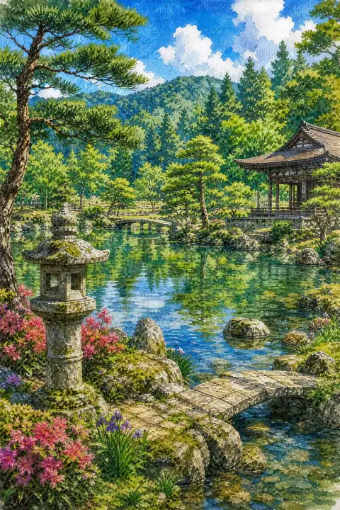 Pure Land Garden at Motsu-ji Temple