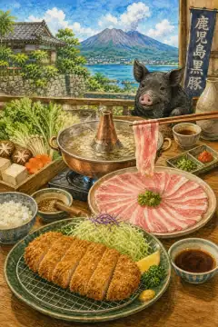 Kagoshima Kurobuta (Berkshire Pork) Shabu‑shabu and Tonkatsu