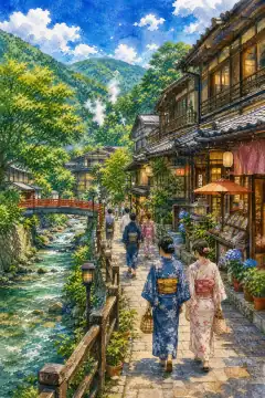 温泉街漫步（箱根汤本）
