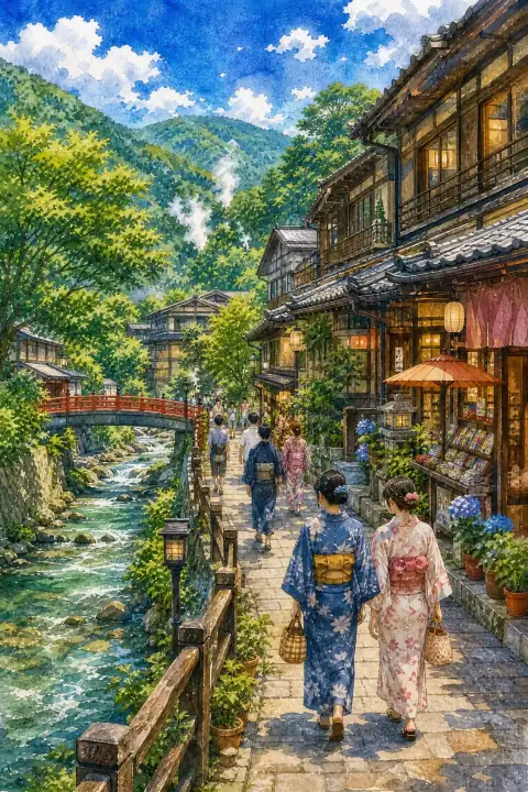 Stroll through Hakone-Yumoto Hot Spring Town