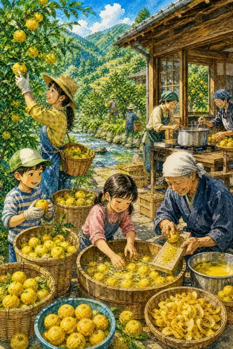 Yuzu Harvesting and Processing Experience