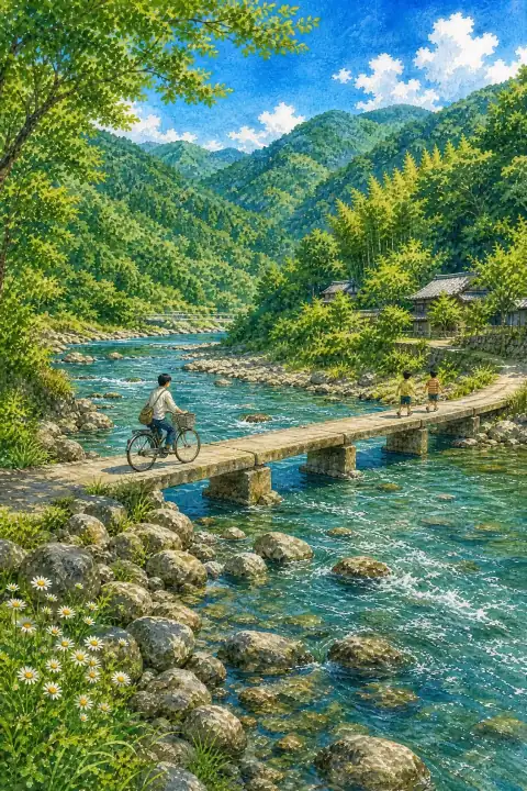 四万十川与沉下桥