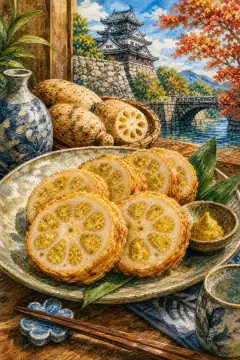 Karashi Renkon (Mustard‑Stuffed Lotus Root)