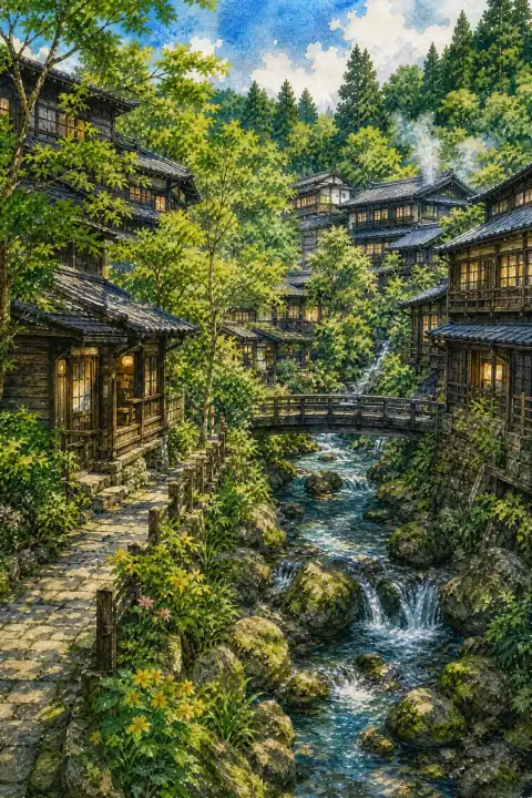 黑川温泉街景