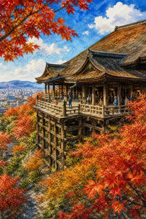 Kiyomizu-dera's wooden stage