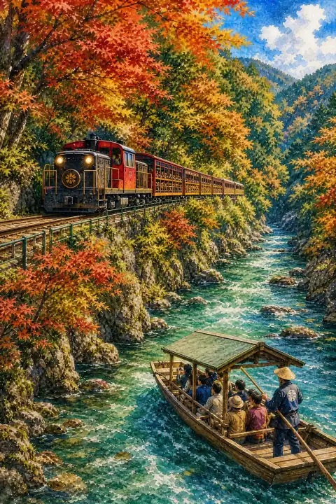 Sagano Scenic Railway and Hozu River Boat Ride