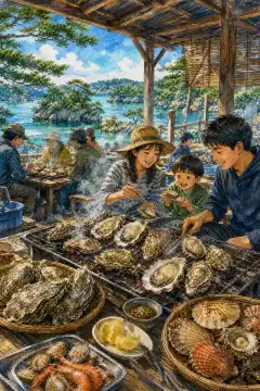 Seafood Barbecue at an Oyster Hut