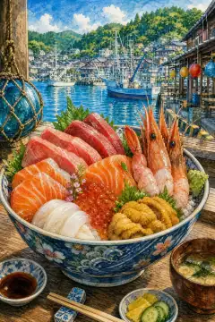 Seafood Rice Bowl in a Fishing Town (Onagawa-don)