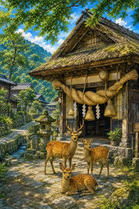 神話の里のしめ縄