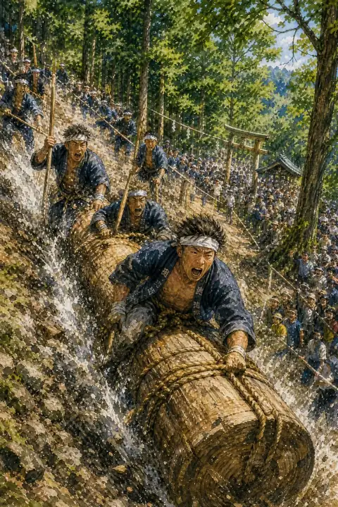 Onbashira Festival (Suwa Taisha)