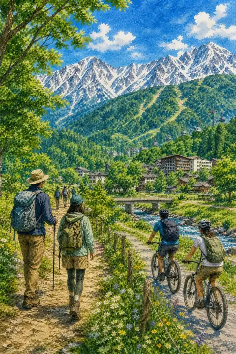 山岳リゾートでのアウトドア（白馬・軽井沢）