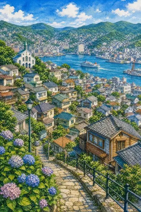 Everyday Scenes of a Hillside Town