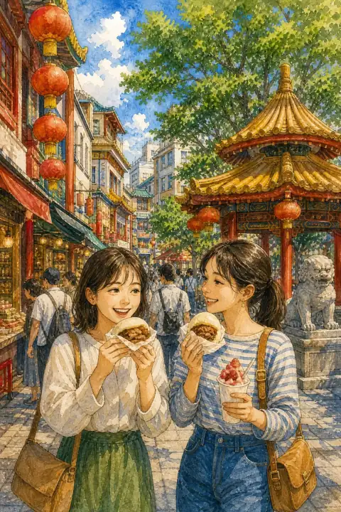 新地中華街での食べ歩き