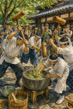 中谷堂の高速餅つき