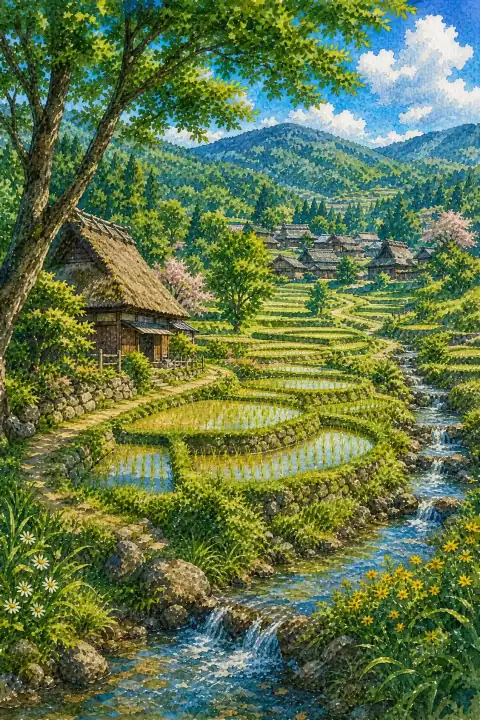 Asuka Terraced Rice Fields and Countryside