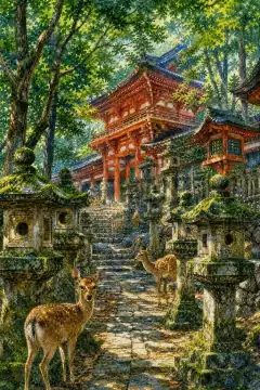 春日大社与石灯笼