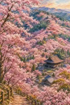 吉野山的樱花