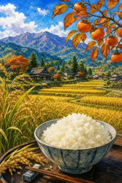 越光米与田园风景