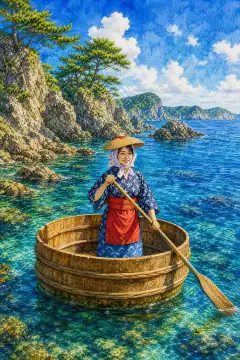 佐渡岛的木盆舟