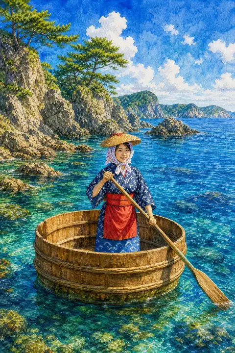 佐渡島のたらい舟
