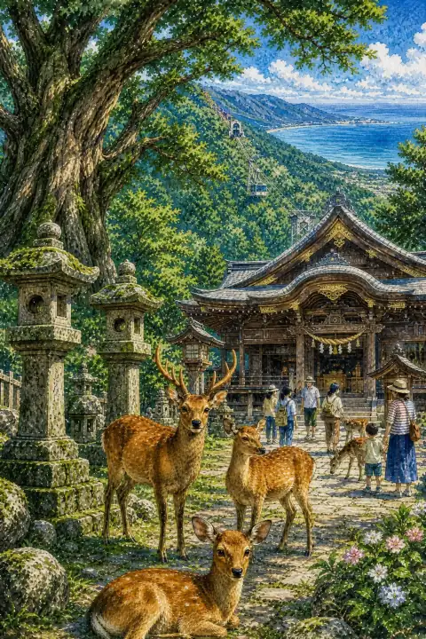 彌彦神社と弥彦山