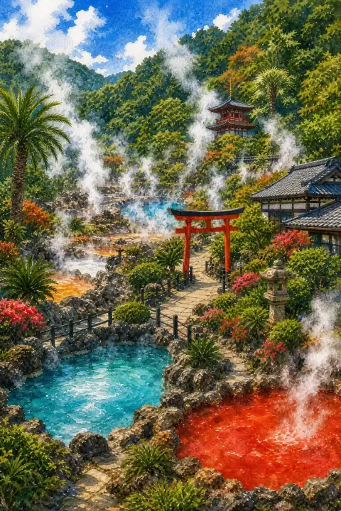 Beppu Onsen (Jigoku Meguri — Beppu Hell Tour)