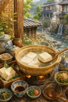 Onsen Yudofu (Hot Spring Tofu) at Ureshino Onsen